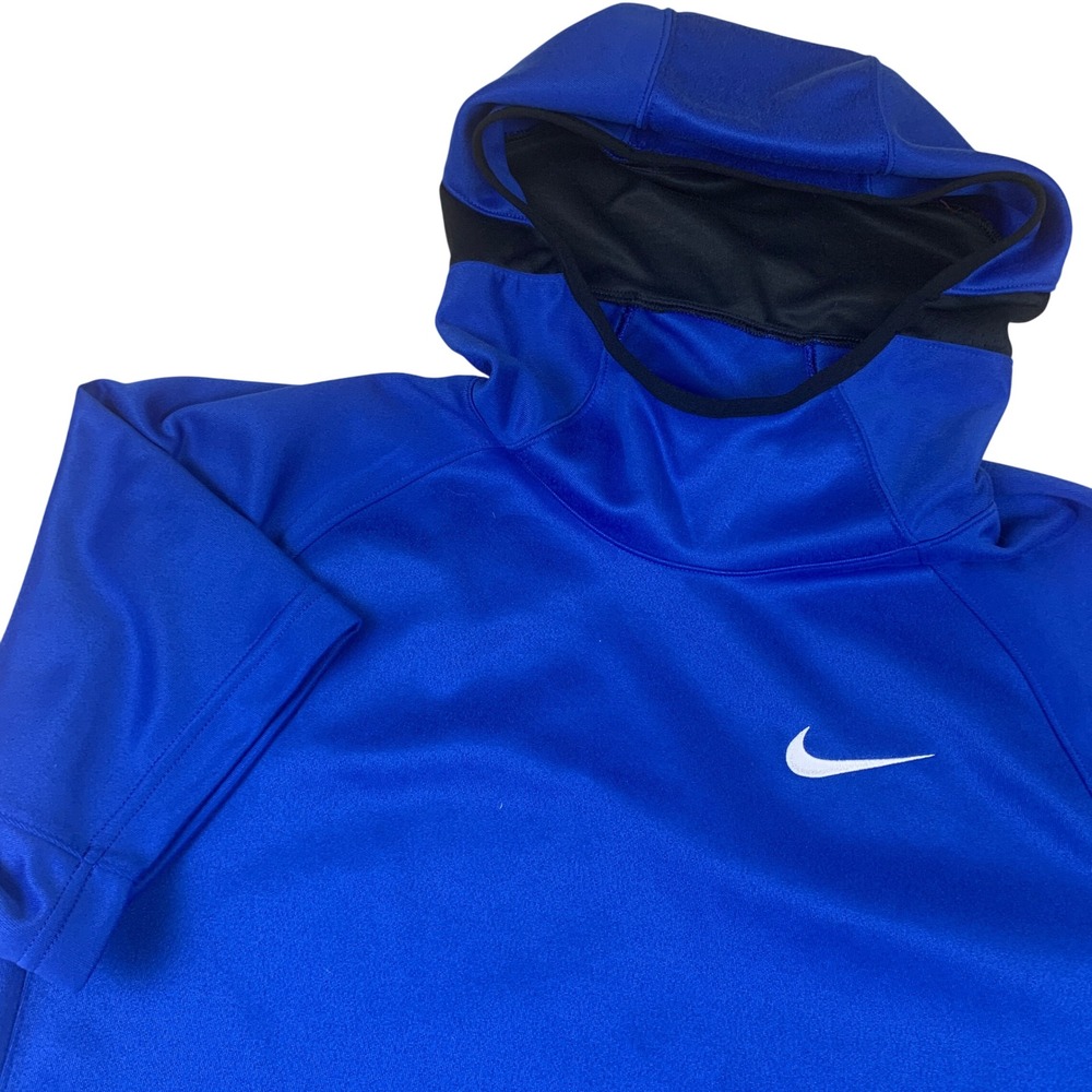 Nike Dri-FIT Mens Royal Blue Short Sleeve Hoodie Balaclava Neck BV3607-480 L